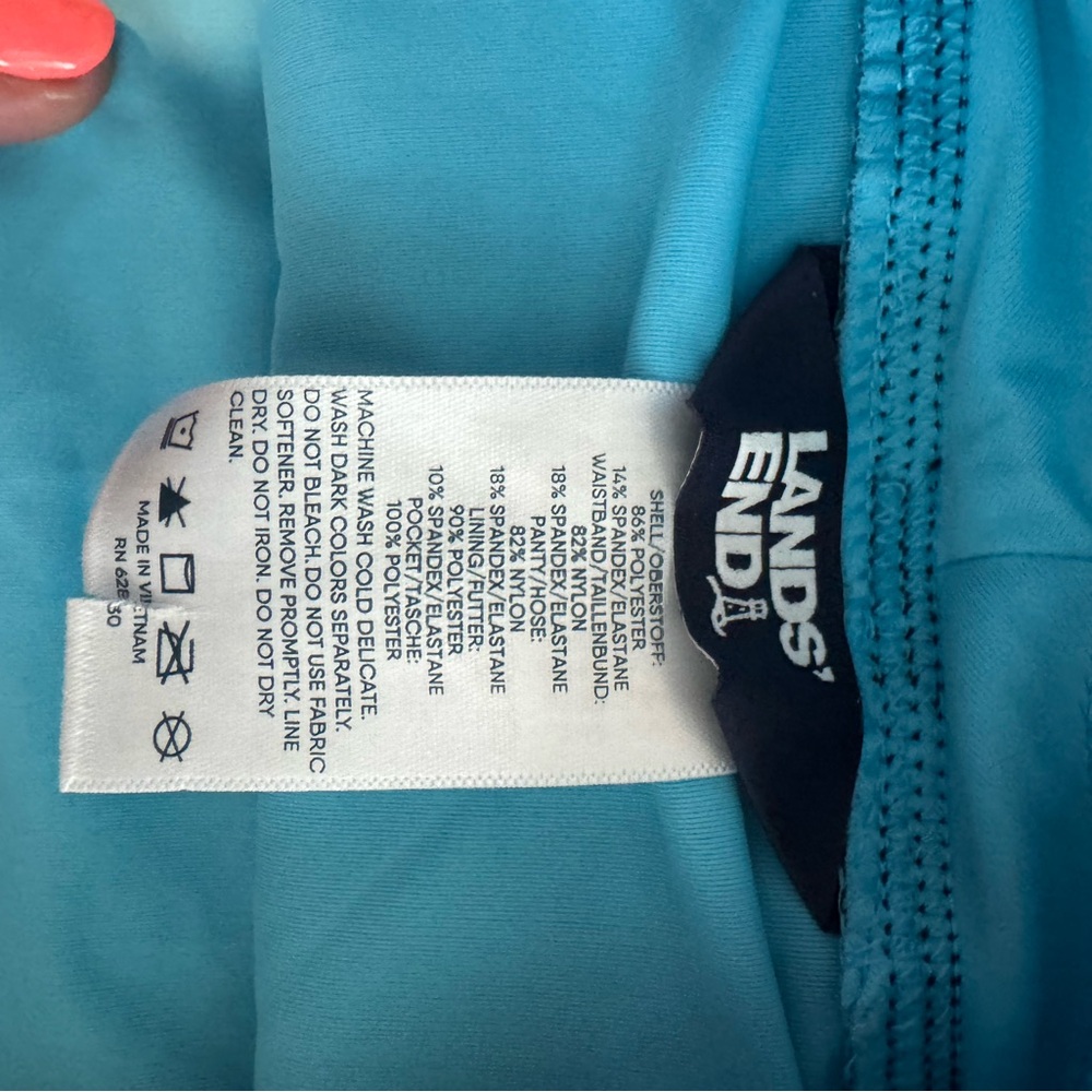 Lands' End Turquoise Swim Shorts NWOT - Picture 3 of 4